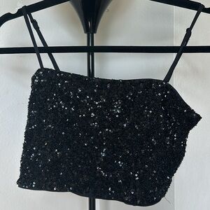 Express Black Sequin Camisole